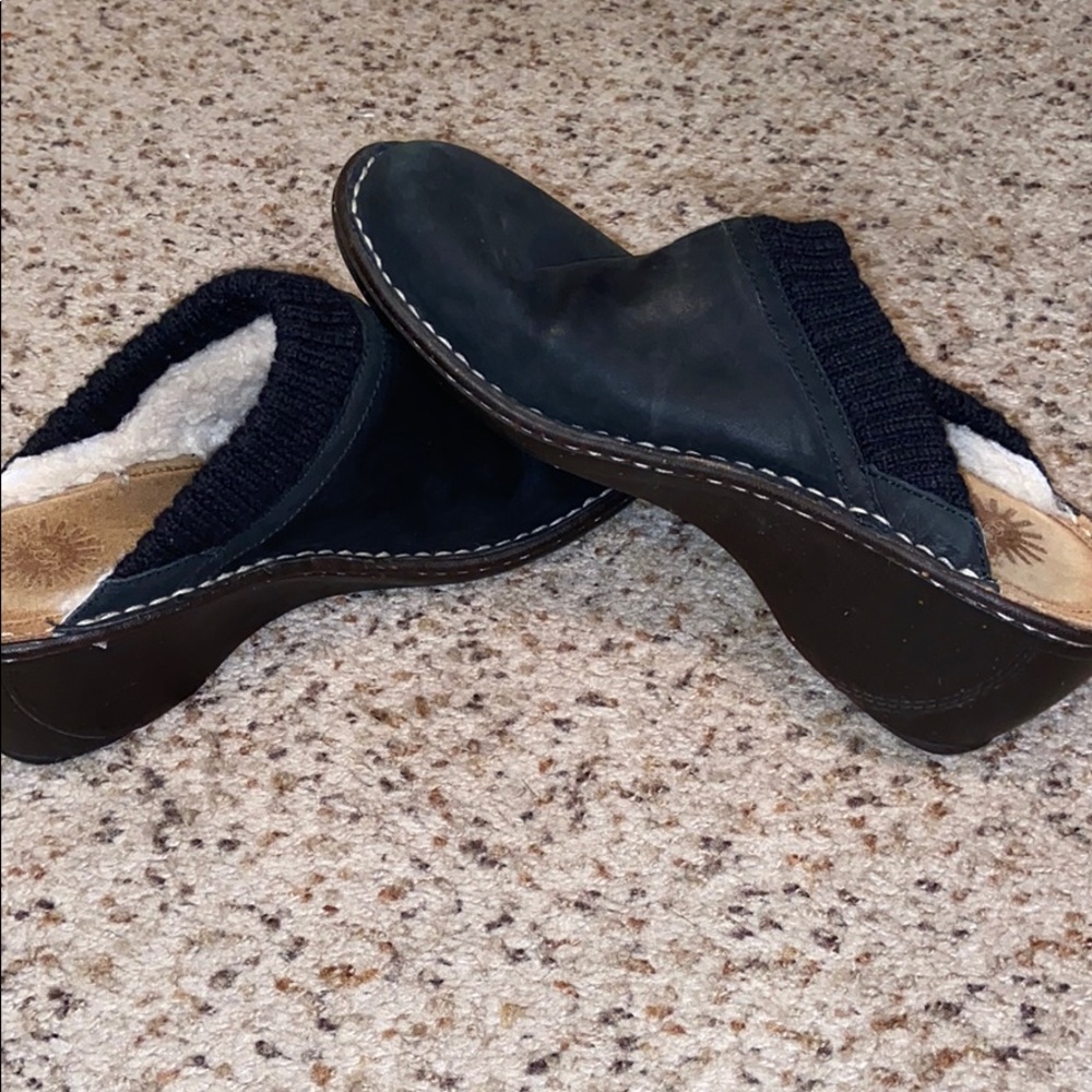 Ugg Black Heeled Clogs